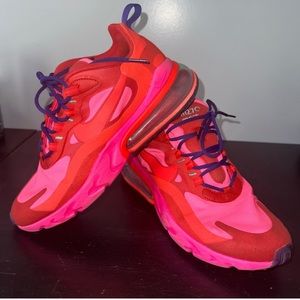 Nike air max 270 react pink and red sneakers